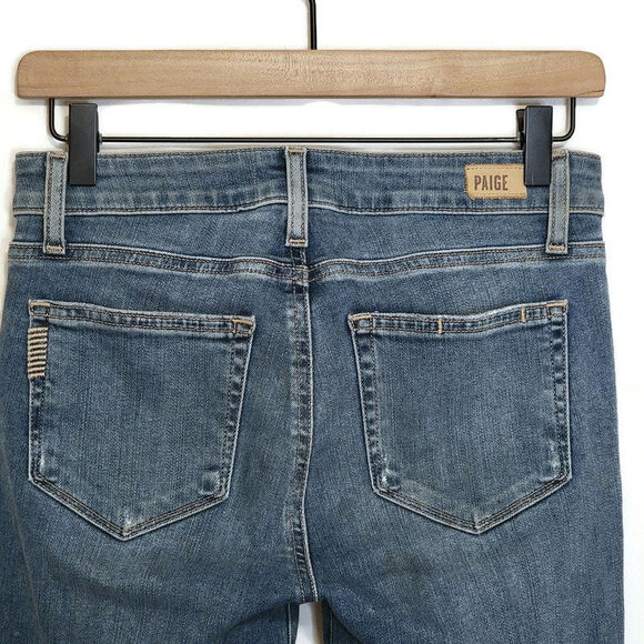 PAIGE Verdugo Ankle Distressed Raw Hem High Rise Crop Denim Skinny Jean Size 26 - Picture 9 of 15